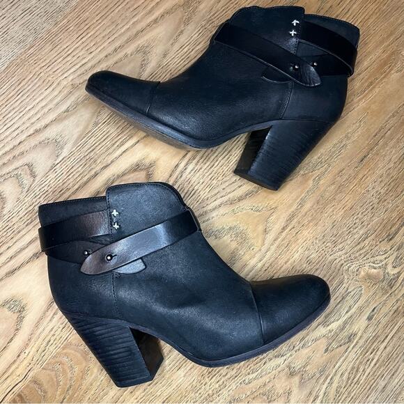 rag & bone Harrow Leather Ankle Boot Western Stacked Heel Black Size 9.5/39.5 - Picture 8 of 11